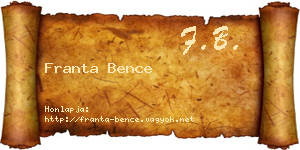 Franta Bence névjegykártya